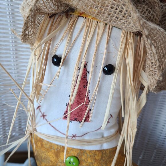 Handcrafted Autumn Moon Scarecrow Wreath Fall Halloween Design Decor Elements - Picture 6 of 10